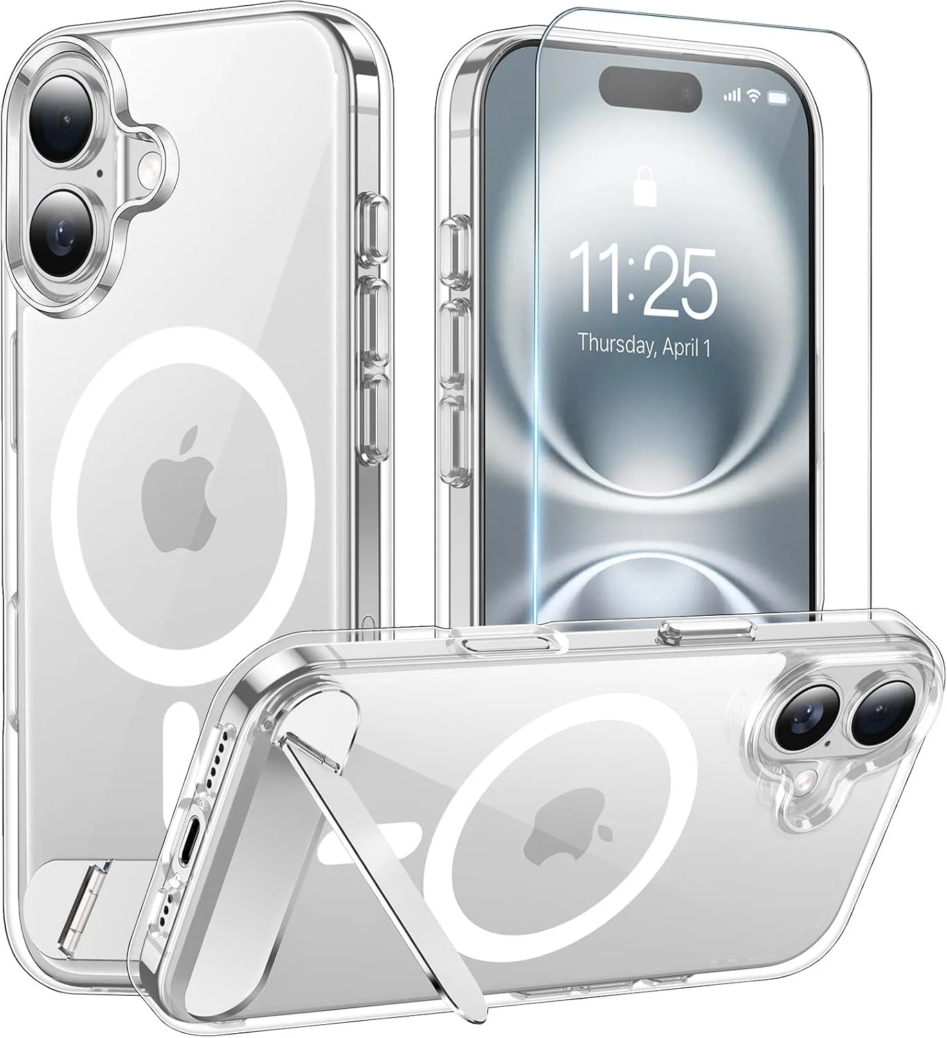 Magnetic for iPhone 16 Case with Stand Clear