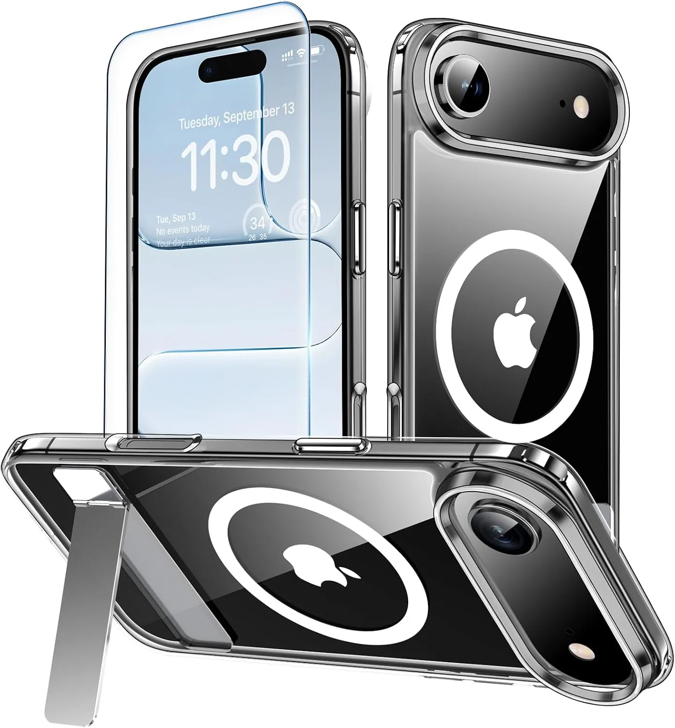xiwxi for iPhone Air Case with Kickstand,[Magsafe-Compatible] Clear